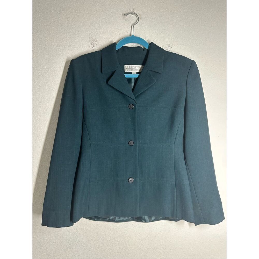 Larry Levine Petite Suits long sleeve button up blazer jacket lined Sz 6P